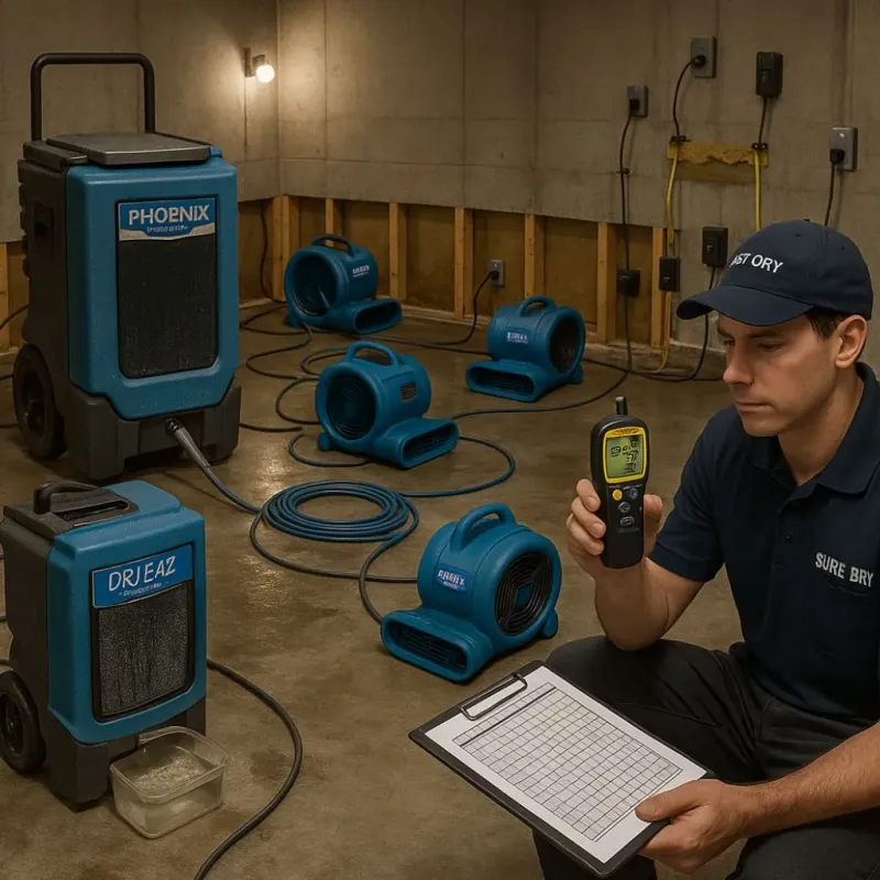 Structural Drying and Dehumidification process in Kenbridge, VA